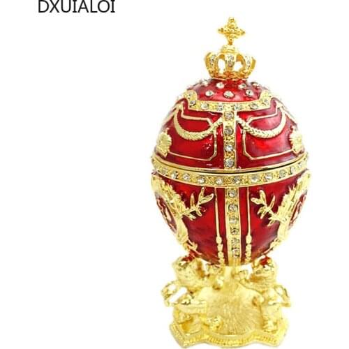 Home decorations European palace egg jewelry storage box diamond-studded painted metal crafts creative desktop ornaments