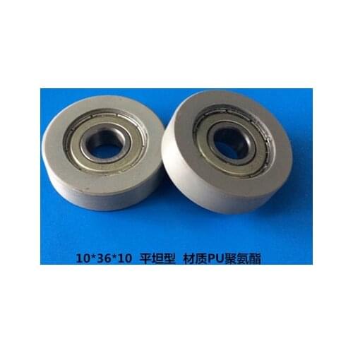 High quality polyurethane PU coated ball bearings 6000zz embedded bearing Total Diamater: 10*36*10mm