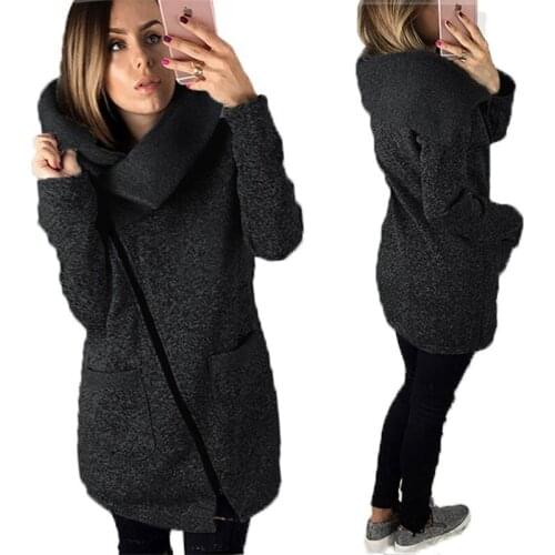 Womens Jacket Women Winter Clothes Plus Size 5XL Jacket Warm Fleece Jacket Slant Zipper Collared Pocket Coat Female Jacket