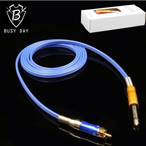 1.8m RCA Spring Less Silicone Blue Tattoo Clip Cord 100% Soft Silicone Tattoo Power Supply 5 Colors For Free Shipping