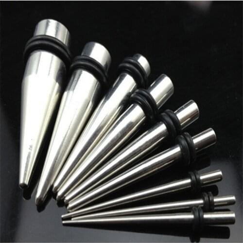 1 piece Medical Stainless Steel Spike Ear Gauge Taper Ear Plug Stretching Kits Flesh Tunnel Expansion Piercing Punk Jewelry