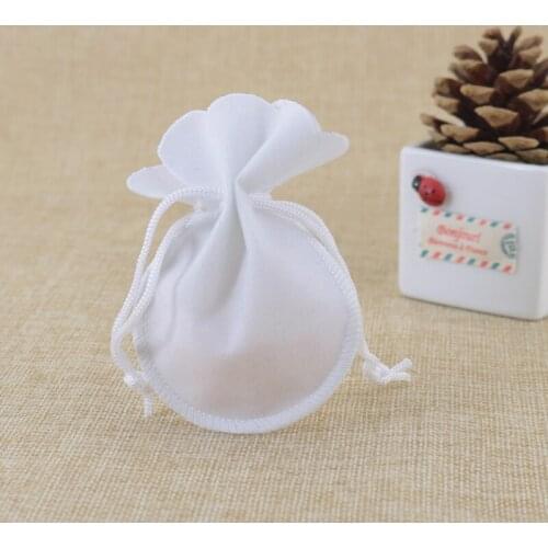 100Pcs/lot White Velvet Bag 7x9cm Small Gourd Pouches Cute Gifts Jewelry Packaging Bag Wedding Decoration Drawstring Gift Bags