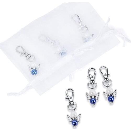 15 Angel Pendants Organza Bags Party Favors Wedding Baptism Christmas Communion Confirmation Gift