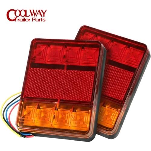 2PCS/1PAIR) 12V Waterproof 8 LED Tail Light Rear Lamps Boat Trailer RV Parts Camper Accessories Caravan Components