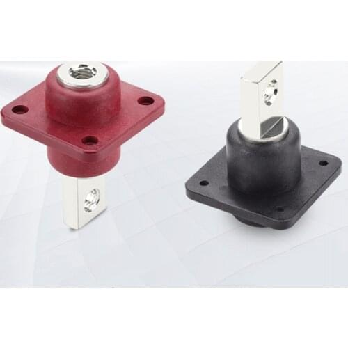 2pcs Red and Black 500A Battery Terminals Copper Terminals Positive and Negative Insulated Battery Through Wall Terminals