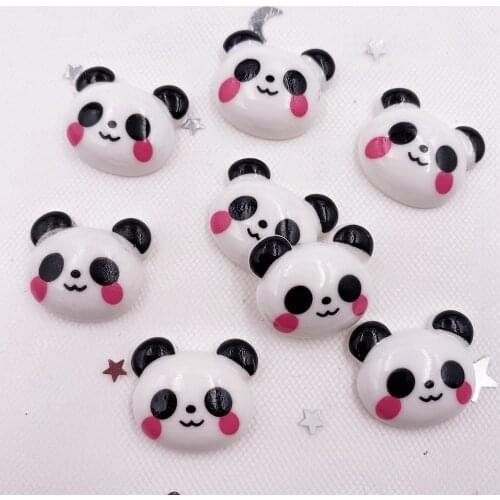 20pcs Colorful Resin Kawaii Panda Flatback Cabochon Scrapbook Miniature Figurines Home Ornament DIY Craft Supplies OH212