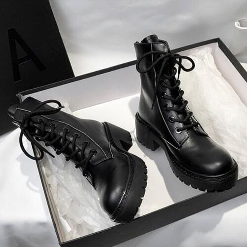 2020 Boots Women Leather Shoes for Winter Warm Boots Fashion Shoes Woman Casual Autumn Leather Female Ankle Boots