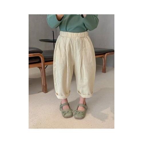 2021 Girls Casual Pants Korean Style 2021 Spring New Childrens Baby Boys and Girls Casual Solid Pants Baby Korean Trousers 2-8Y