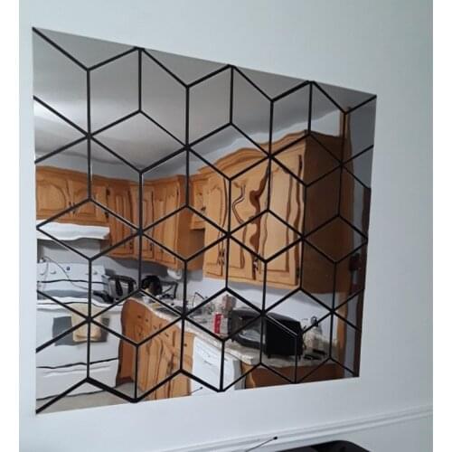 15PCS 3D Mirror Wall Stickers Self-adhesive Wall Art Decals Diamond Shape Mirror Sticker for TV Background Home Decor Hot Sale