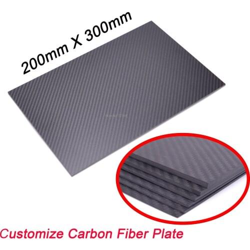3K Full Carbon Fiber 200mm X 300mm 0.5/1/1.5/2/3/4/5mm thickness Real Carbon Fiber Plate Panel Sheets High Composite Hardness RC