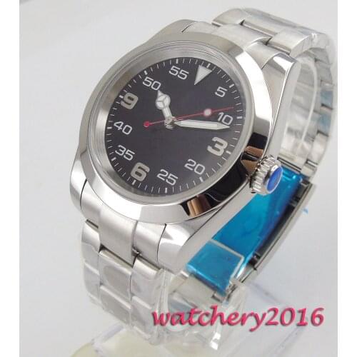 40mm Bliger Black dial Sapphire Glass Polished Luminous Marks Miyota 8215 Automatic mechanical Mens Watch