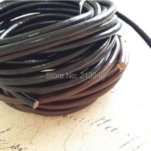 5MM 10Yards 100% Genuine Cow Leather Ropes Jewelry Cords Jewellery Findings & Accessories
