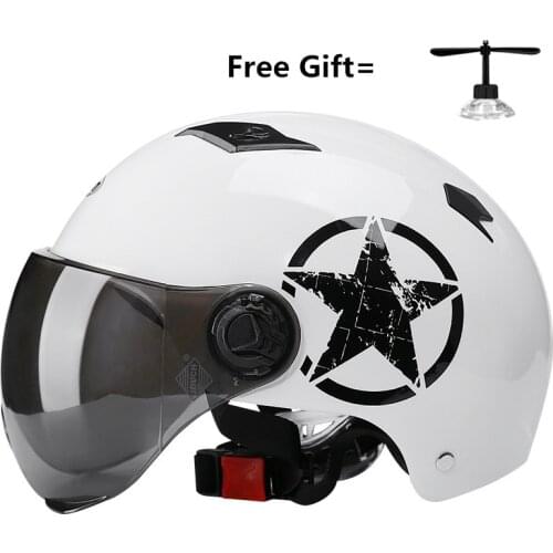 Motorcycle Helmet Scooter Bike Open Face Half Baseball Cap Anti-UV Safety Hard Hat Motocross Helmet Multiple Color Protect white