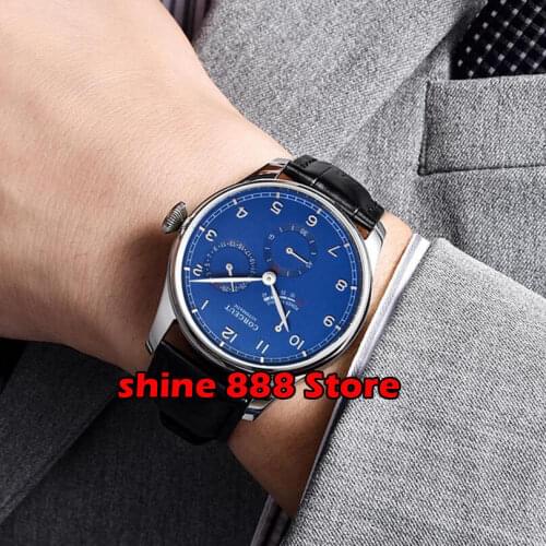 Corgeut 42MM leather Power reserve Automatic calendar mechanical watches luxury men watch