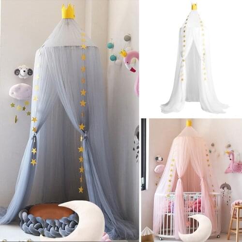 Kids Baby Bedding Dome Hanging Bed Canopy Cotton Mosquito Net Bedcover Curtain For Baby Kids Reading Playing Home Decor