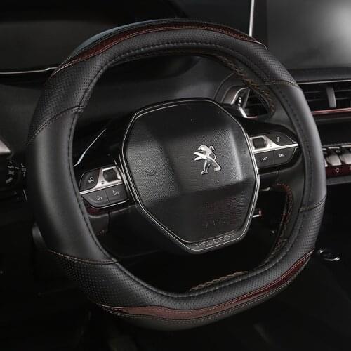 For Peugeot 208 2020years e208 2020year Car Steering Wheel Cover Carbon Fibre + PU Leather Auto Accessories interior Coche