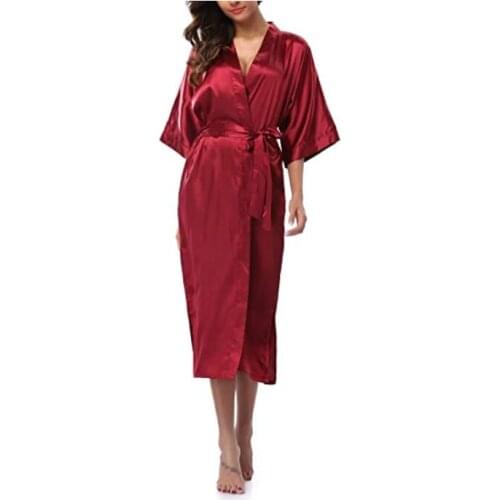 Women Silk Satin Long Wedding Bride Bridesmaid Robe Kimono Robe Feminino Bath Robe Large Size XXXL Peignoir Femme Sexy Bathrobe