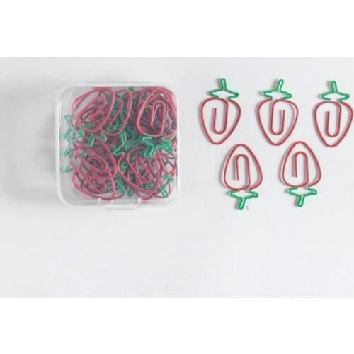 Stationery Strawberry Paper Clip Special-shaped Office Table Accessories Clips Oficina Clip Kawaii Pink Clips Love Paper Clip