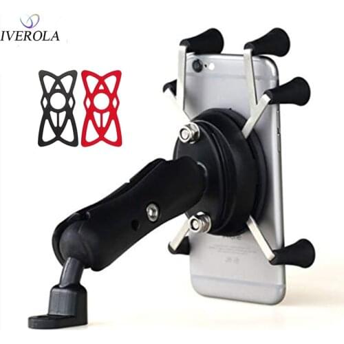 Univerola Motorcycle Rear Mirror Mount with Holder for Iphone X 8plus 360° Rotation Mirror Holder Stent for GPS HuaWei