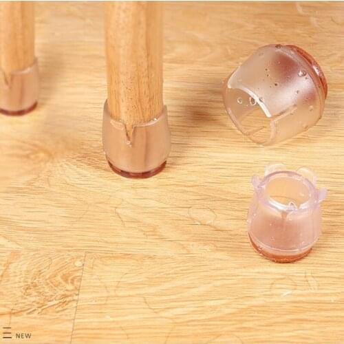 4pcs/lot Round Furniture Chair Leg Protector Transparent PVC Material Chairs Leg Caps Table Leg Protector Furniture Mute Cover
