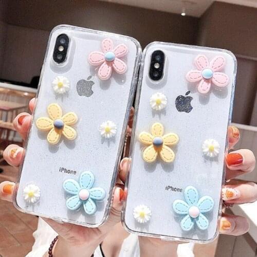 Mobile Phone Soft Bag For OPPO K1 Case Fashion Glitter Flower for OPPO K5 Cover Back Capa Fundas