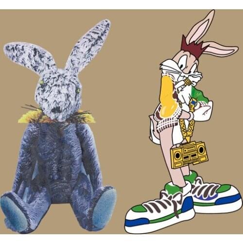 Fashion Patches Anime Animal Rabbit Hot Heat Transfer Cloth Printing Sticker DIY Iron On Clothing Bag Shoes Customization Logo