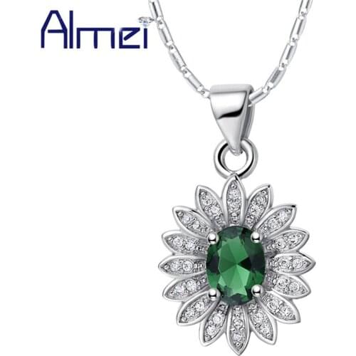 Fashion Jewelry 2015 Crystal Rhinestone Collar Necklace Long Chain with Pendant Sunflower Lady Jewellery Silver for Women N1190