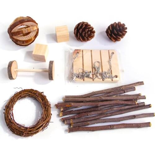 2021 New Hamster Toy Set Guinea Pig Exercise And Teeth Care Toys For Birds Guinea Pig Hamster Rabbit Pet Toys