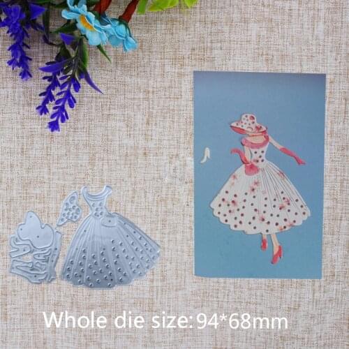New Arrival Beautiful Woman Dress Metal Steel Cutting Dies Stencil DIY Scrapbook Decorative Embossing Paper Card Craft 94x68mm
