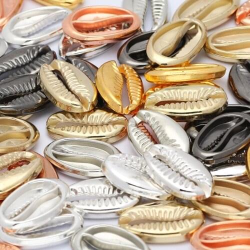 New Shell Shape 12x19mm 50Pcs/Lot Beads Mixed Color CCB Loose Beads Accessories For Jewelry Making DIY Earring Necklace Supplies