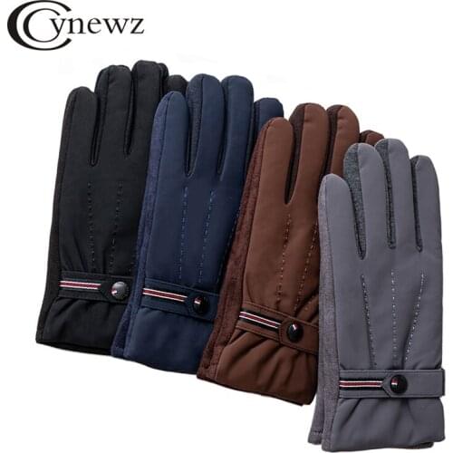 Winter Windproof Men Gloves Keep Warm Cycling Mittens Thicken Touch Screen Gloves Buckle Driving Guantes Full Finger Male Gloves