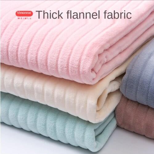 Stripe Double-faced Pajamas Flannel Sewing Fabric for Sofa Pajamas Dolls Handmade by the Half Meter