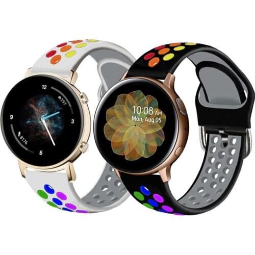 20mm 22mm Silicone Band for Samsung Galaxy Watch Active 2 Active 3 Gear S2 Watchband Bracelet Strap for Huami Amazfit bip