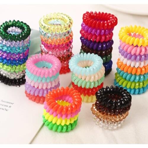 10PCS/lot 2cm Small Telephone Line Hair Ropes Girls Colorful Elastic Hair Bands Kid Ponytail Holder Tie Gum Hair Accessories
