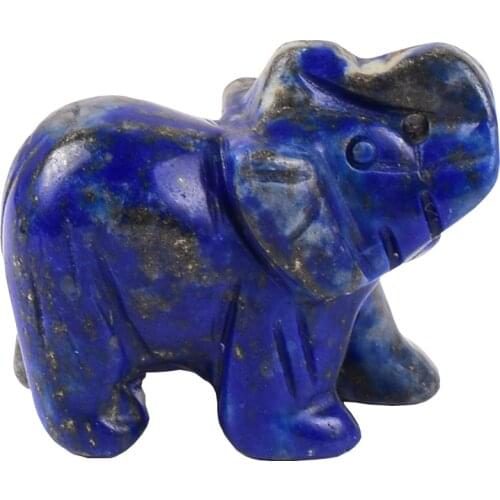 Lapis Lazuli Elephant Figurine Miniature Hand Carved Gemstone Natural Stone 1.5"Animal Statue Healing Home Ornaments Accessories