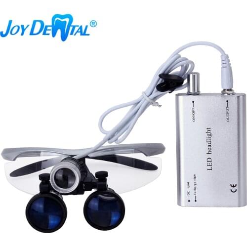 Dental 3.5X-R Magnification Binocular Loupe Surgery Surgical Magnifier with Headlight LED Light Medical Operation Lamp