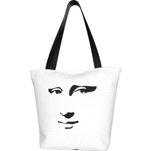 Mona Lisa Shopping Bag Aesthetic Cloth Outdoor Handbag Female Fashion Bags