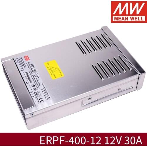 Taiwan Meanwell outdoor rainproof power supply 12V 30A 24V 16.7A 48V 8.3A ERPF-400 400w PFC Light box LED color screen strip