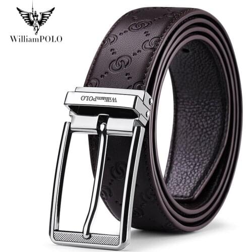 WILLIAMPOLO Belt mens belts luxury brand leather buckle leisure business belts