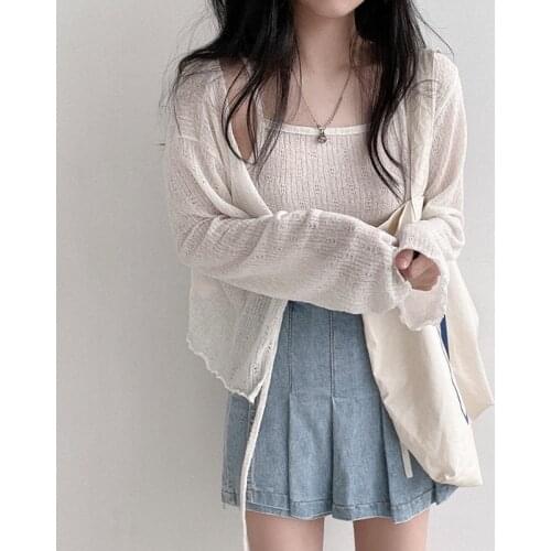 Alien Kitty 2021 New Autumn Women Suit Cardigan V-Neck Long-Sleeved Casual Knitted Solid Color Tank Top Female Two-Piece Sets