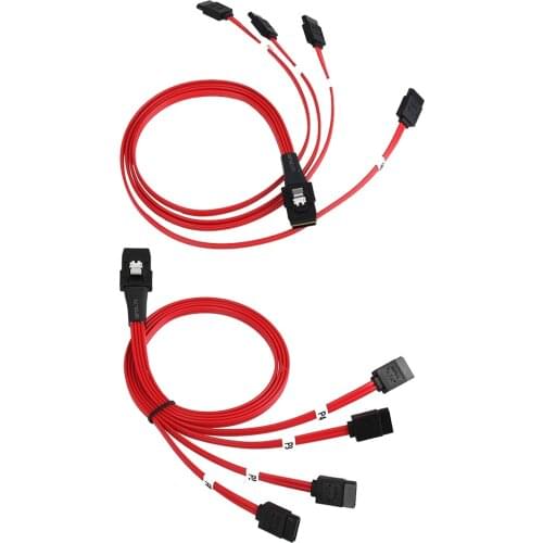 0.5m/1m Mini SAS SFF-8087 36-Pin Male to 4 SATA 7-Pin Female Forward Breakout Cable Hard disk HDD Drive Splitter Cable