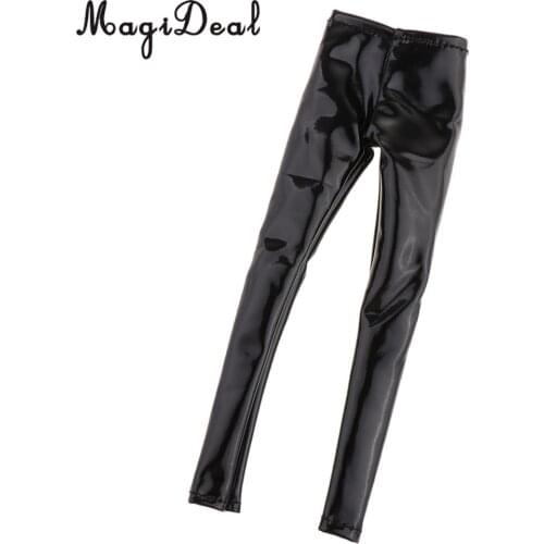 1:6 Female PU Leather Pants Women Chaparajos for 12'' HT//Kumik Figures Doll Body