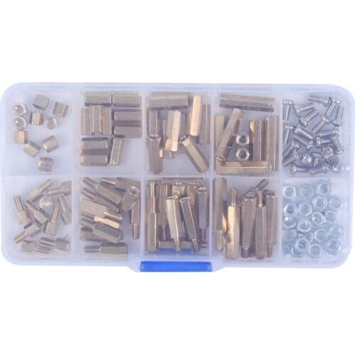 120 PCS M3 Male-Female Hex Brass Standoff Bolt Screw Nut Motherboard Assortment Kit