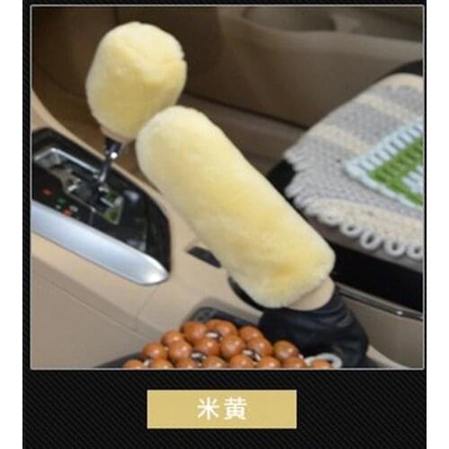 2Pcs/set Winter Warm Car Handbrake Grip Covers Gear Shift Knob Cover Handle Plush Sleeve Winter Soft Warm Hand Brake