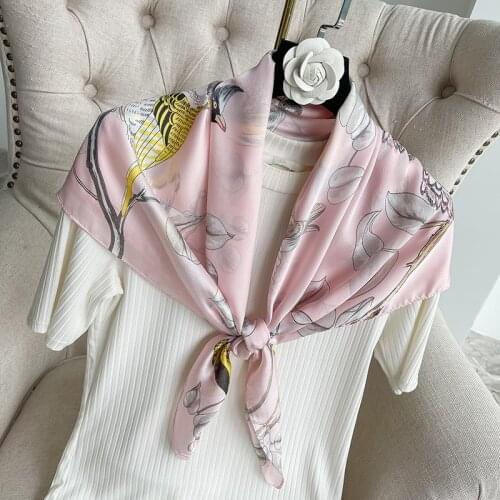 2021 new spring women scarf quality shawl silk fashion scarf headscarf beach sunscreen bag headscarf scarf 90cm*90cm