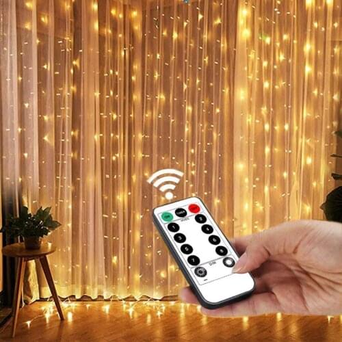 3m 100/200/300 LED Curtain String Light USB Battery Flash Fairy Garland Wedding Party Christmas Window Home Outdoor Decorations