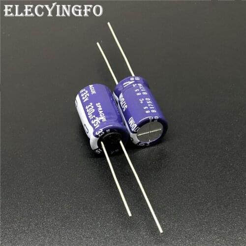 5Pcs/50Pcs 330uF 35V330uf SPRAGUE 517D Series 10x16mm 35V330uF High quality Audio Capacitor Aluminum Electrolytic Capacitor