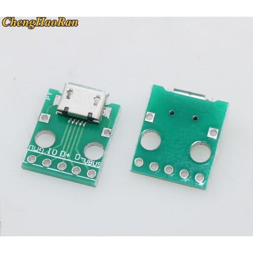 5PCS MICRO USB To DIP Adapter 5pin Female Connector B Type PCB Converter Breadboard Switch Board SMT Mother Seat