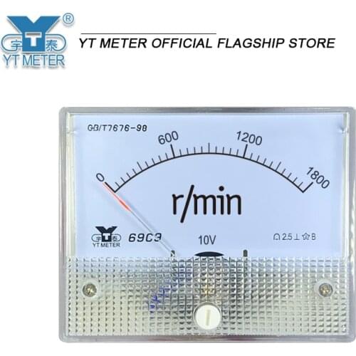 69c9-r DC tachometer 10V 20V 30V 1500 R / min M / min speedometer simulation RPM 64 * 80mm size 1800rpm