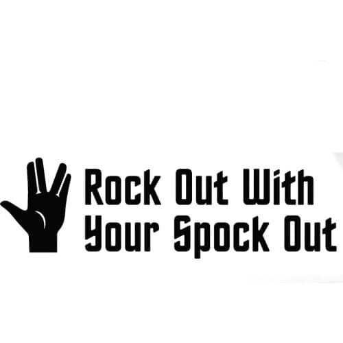 9x30cm Rock Out With Spock Car Vinyl Door Window Car Decor Waterproof Decals Art Bumper Pattern Modern Cool Decoration T014